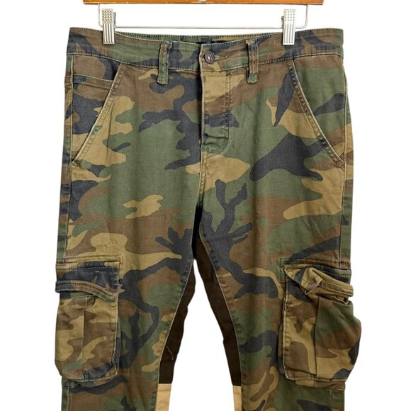 Valabasas Mens Camo Cargo Commander Stacked Flare Jeans Size 32 Streetwear - Picture 3 of 13